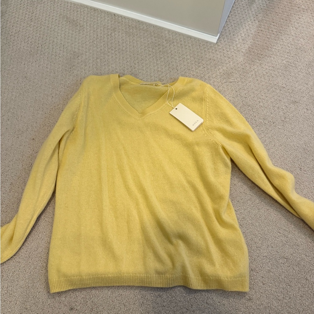 Doen garance cashmere sweater in yellow size XL NWT